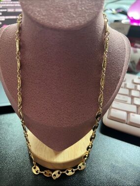 Elegant Gold Filled puffy Link Necklace - Women Jewelry